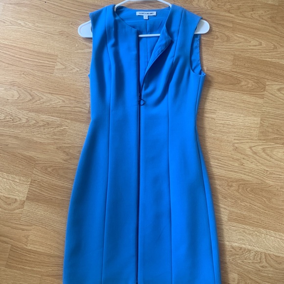 Elizabeth and James Susannah Dress, size 2, blue lapis Bodycon front zip - Picture 3 of 4